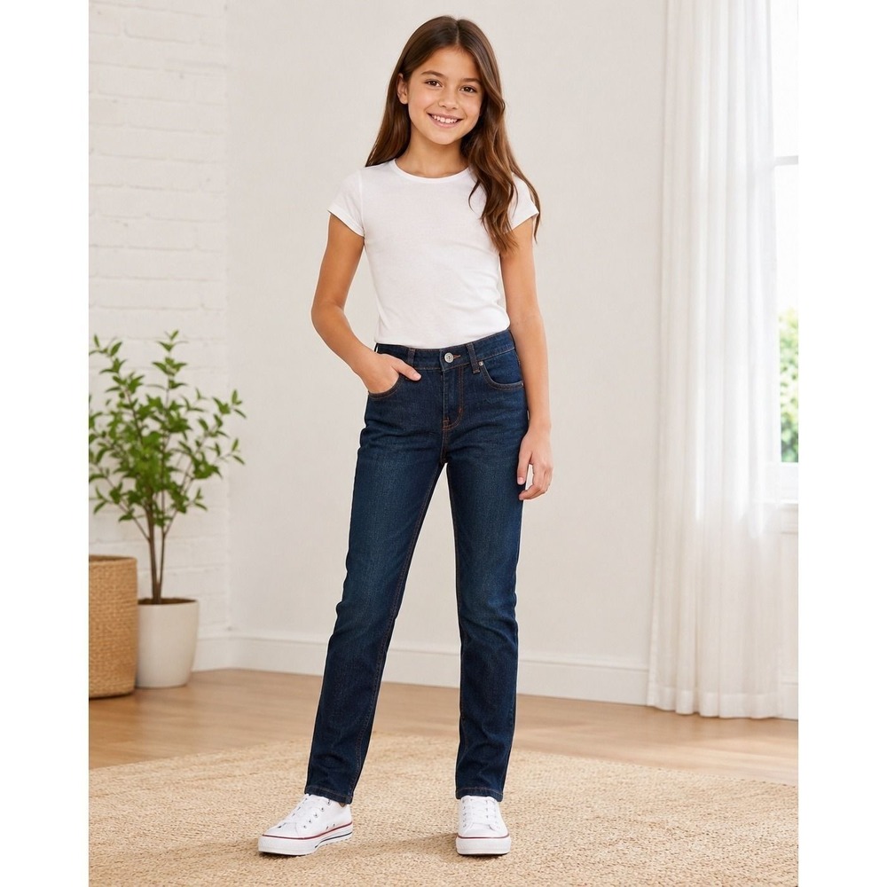 DKNY Mott Girls Jeans Size 10 Dark Wash Straight Leg NWT